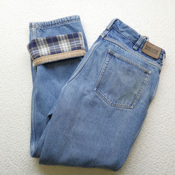 Duluth Trading Co Other - Duluth Trading Co Jeans Mens 34x33 Fleece Lined Denim Plaid‎ Flannel Workwear